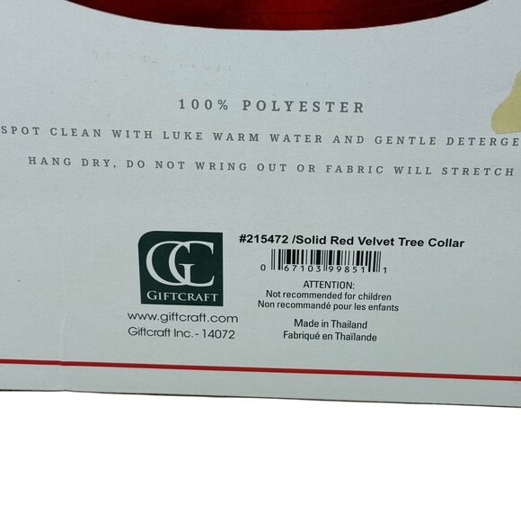 Festive Red Velvet Tree Collar Christmas Holiday Decor Classic Lux - Picture 2 of 4